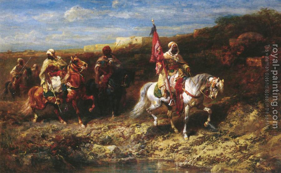 Adolf Schreyer : arab horseman in a landscape II